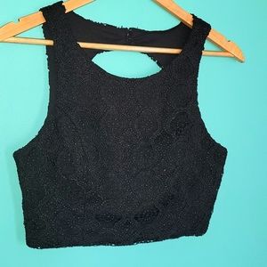 Sequin Hearts Open Back Knit Top